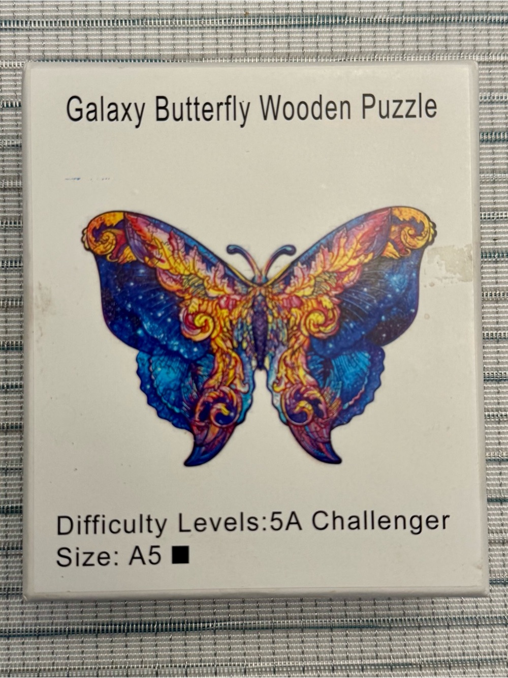 Galaxy Butterfly Wooden Puzzle - Blue & Gold